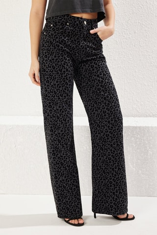 Jeans wide legs a vita alta - Nero