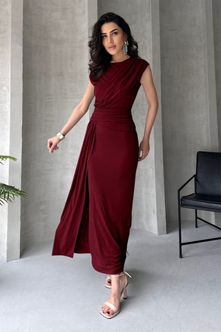 Abito drappeggiato - Rosso