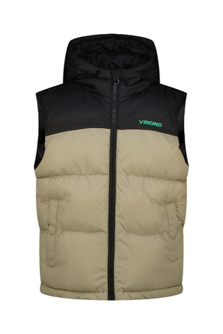 Doudoune sans manches à capuche - Beige
