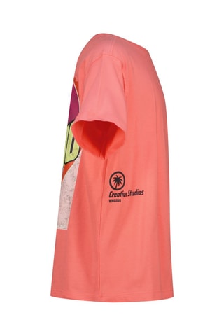 T-shirt - Blanc, noir et orange
