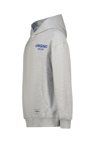 Sweat à capuche - Blanc, bleu et gris