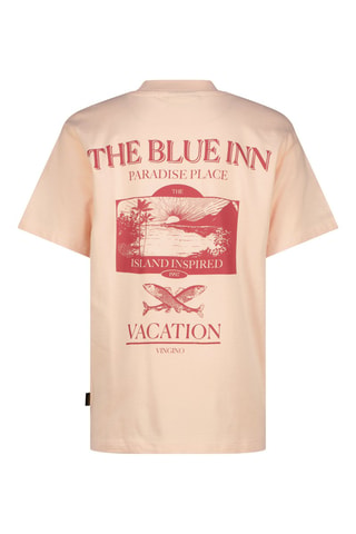T-shirt - Noir, beige et rouge
