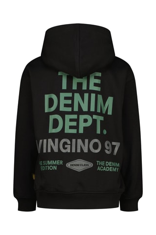 Sweat à capuche - Noir, vert et gris