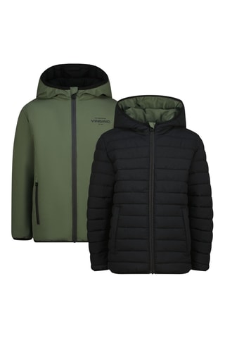 Doudoune réversible à capuche - Vert