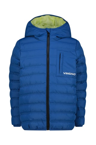 Doudoune à capuche - Blanc, bleu et jaune