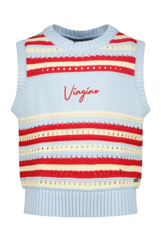 Pull sans manches Minny - Blanc, rouge et bleu