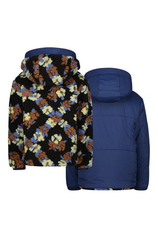 Veste réversible à capuche Tara - Noir, bleu et marron