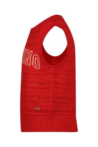 Pull sans manches Minny - Blanc et rouge