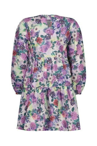 Robe trapèze Padelle - Blanc, vert et violet