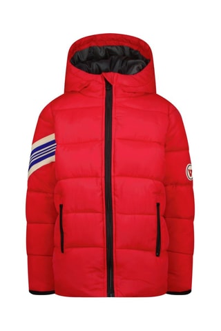 Doudoune à capuche Tonco - Blanc, noir et rouge