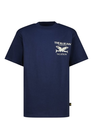 T-shirt - Blanc, noir et bleu