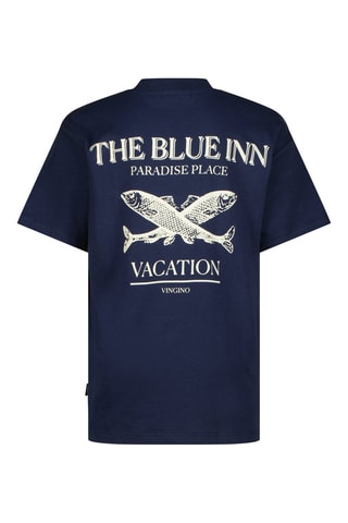 T-shirt - Blanc, noir et bleu