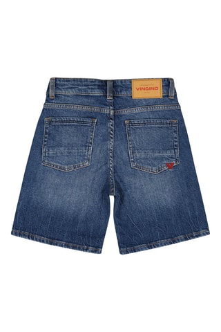 Short en jean - Rouge et bleu