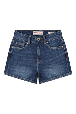 Short en jean - Rouge et bleu