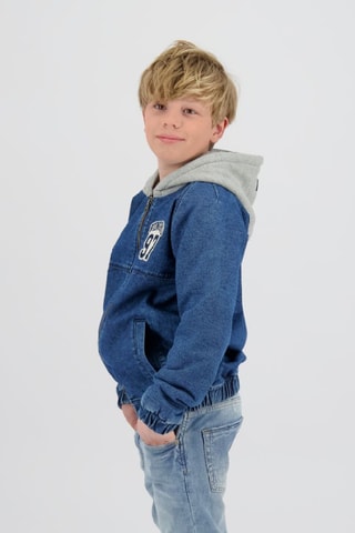 Veste à capuche en jean - Bleu