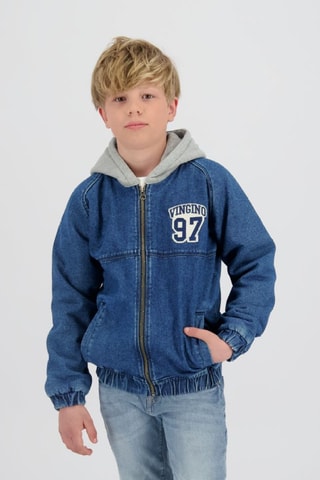 Veste à capuche en jean - Bleu