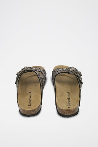 Mules cuir 
Noir - Noir et doré