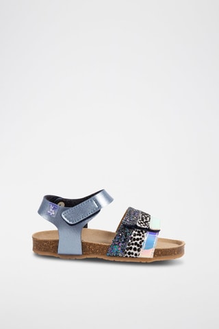 Sandales - Blanc, noir, bleu et argenté