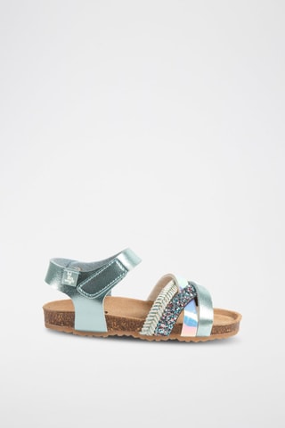 Sandales en cuir Rosso - Bleu, vert, marron et argenté