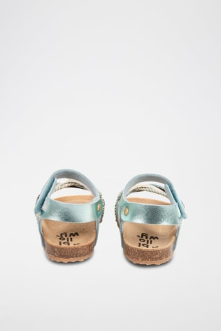 Sandales en cuir Rosso - Bleu, vert, marron et argenté
