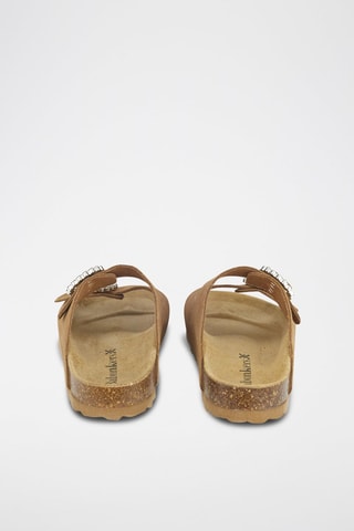 Mules en nubuck Marron - Beige, marron et argenté