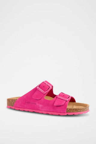 Mules en nubuck - Fuchsia - Violet