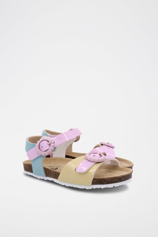 Sandales vernies Rosso Rose - Bleu, jaune et rose