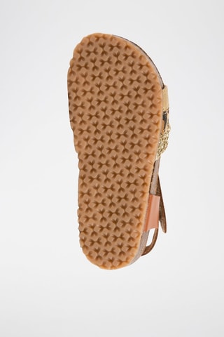 Sandales en cuir - Noir, beige, marron et doré