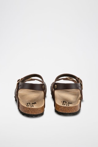 Sandales en cuir - Doré et marron