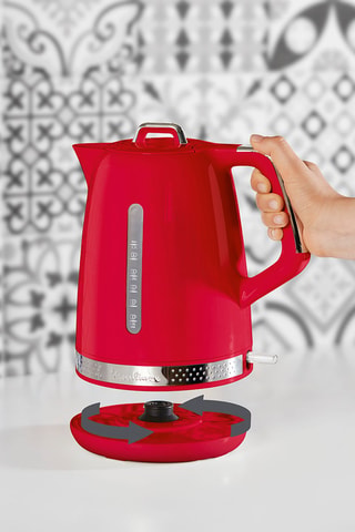 Bouilloire Soleil en acier inoxydable - 1,7 l - 2400 W - Rouge