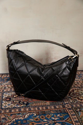 Bolso shopper de piel - Negro