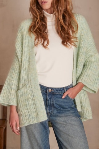 Cárdigan de mohair y lana - Verde claro