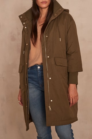 Parka con capucha - Verde