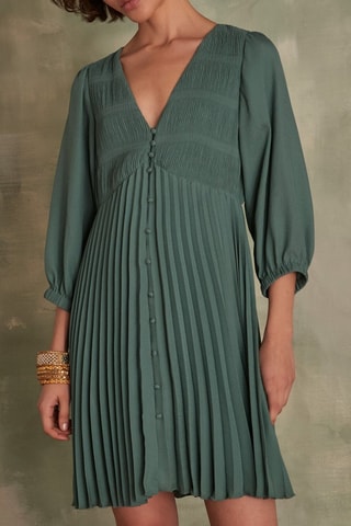 Vestido evasé - Azul pato