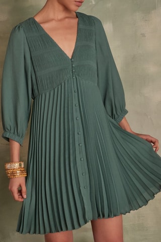 Vestido evasé - Azul pato