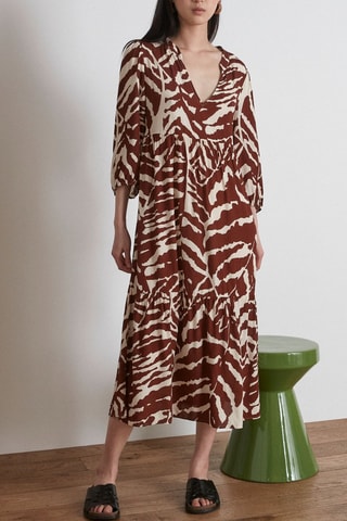 Vestido midi - Marrón