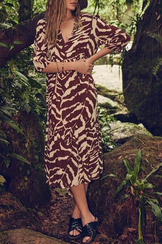 Vestido midi - Marrón