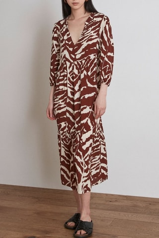 Vestido midi - Marrón