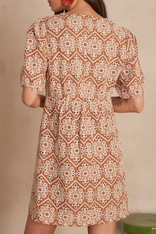 Vestido trapecio - Marrón