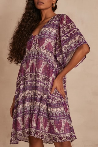 Vestido evasé - Fucsia