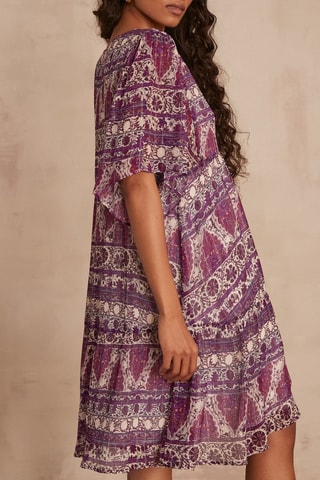 Vestido evasé - Fucsia