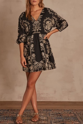 Vestido evasé - Negro