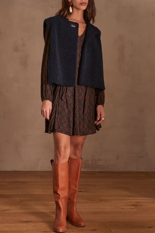 Vestido evasé - Azul marino