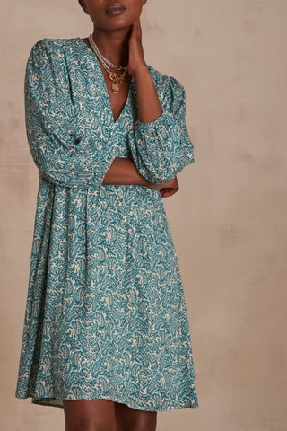 Vestido evasé - Turquesa