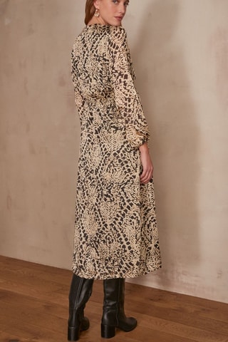 Vestido evasé - Crudo y negro