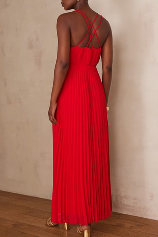 Vestido plisado - Rojo