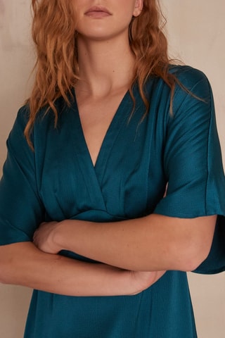 Vestido recto - Azul petróleo