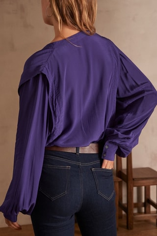 Camisa efecto doble prenda - Violeta