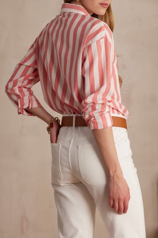 Camisa - Blanco y coral