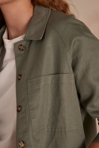 Sobrecamisa de lino - Caqui